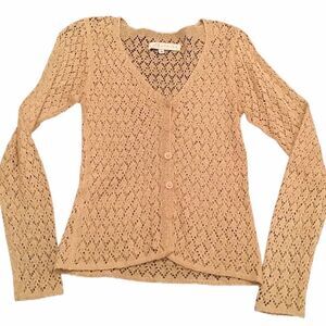 Bettie Page Crocheted Cardigan Sweater Size S